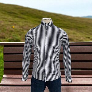 Denim And Flower‎ Ricky Singh Striped Button Down Shirt Stretch M Modern Fit